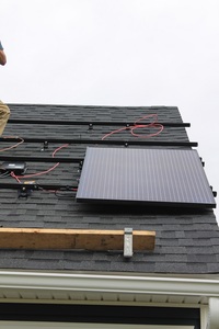 First solar panel in place