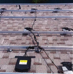 Rails and microinverters on South roof