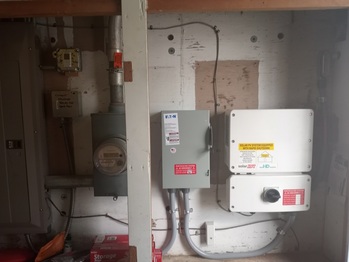 Breaker panel, utility meter, disconnect, inverter