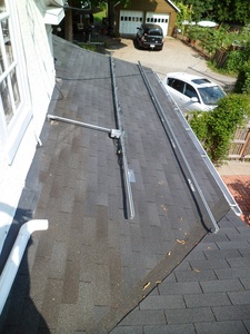 Conduit work on the porch roof