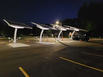 Beam units fully deployed at night