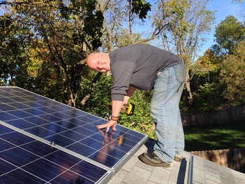 Bolting down a solar panel