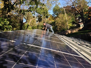 Bolting down a solar panel