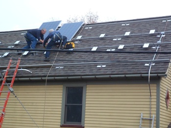 First panels on the roof