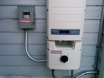 Inverter with AC disconnect installed
