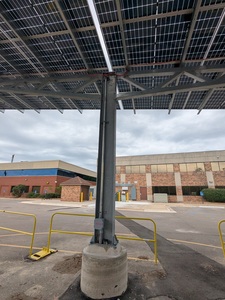 Junction box on solar array