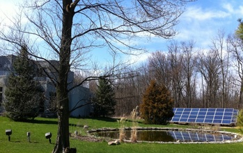 Front view of the solar panels