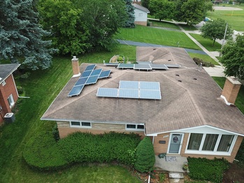 Finish solar installation from above