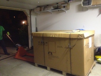 Solar panels delivered to the garage