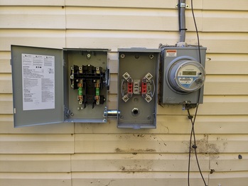 AC disconnect, generation meter, utility meter