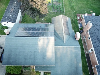 Aerial view of the solar installation