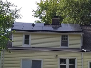Finished solar on the back of the home