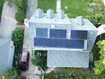 Aerial view of the solar installation