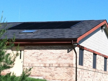 Solar shingles installed on roof