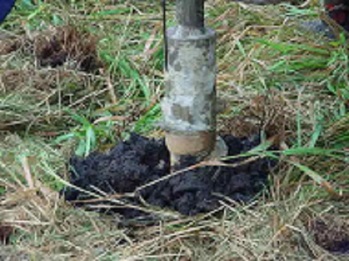Drilling a soil sample