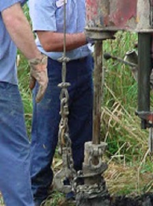 Drilling the soil sample