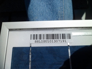 Solar panel serial number