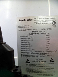 SolarPanel information label
