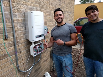 Ramzi with 3.5kW in his hand, Kais with the voltmeter 