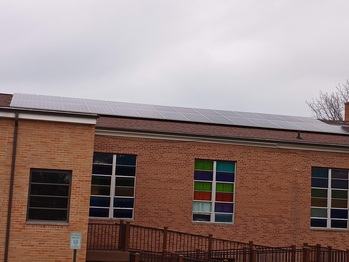 30 of the 32 solar panels installed