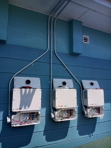 Three inverters on West wall