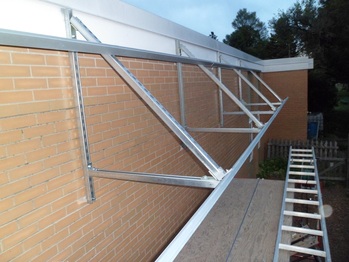Rails for solar awning