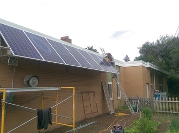 Solar awning installed