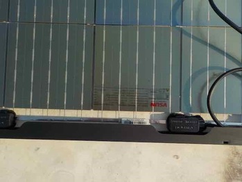 Tag on the back of the VSUN bifacial solar panel