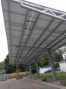 Finished solar car port