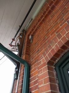 Conduit run on the outside of the Freighthouse